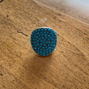 Boho ring. Silver toned.